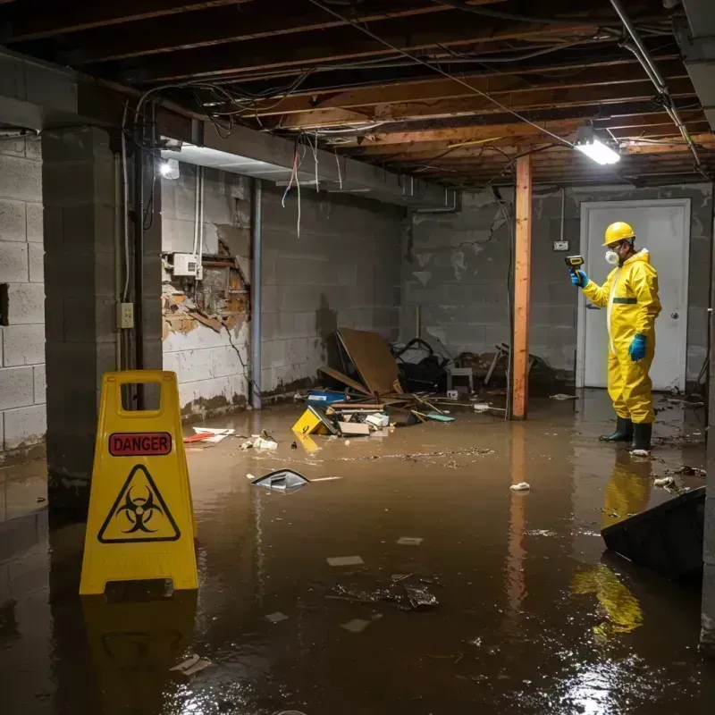 Flooded Basement Electrical Hazard in Oakland, FL Property